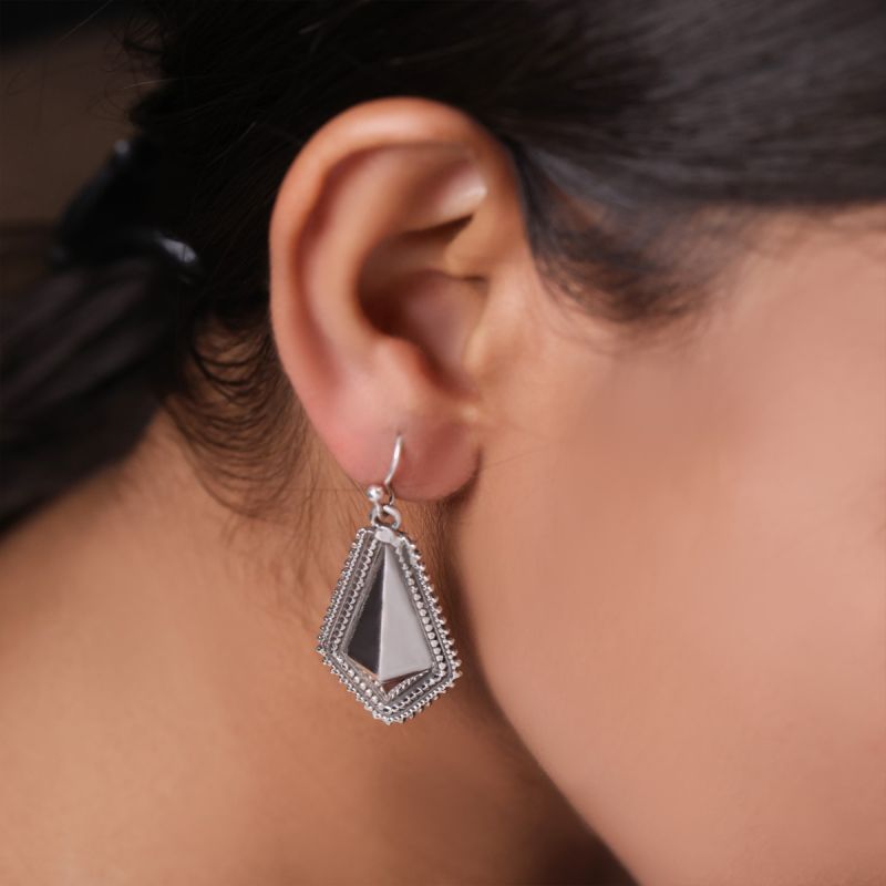 Belle Glam Silver Hook Earrings