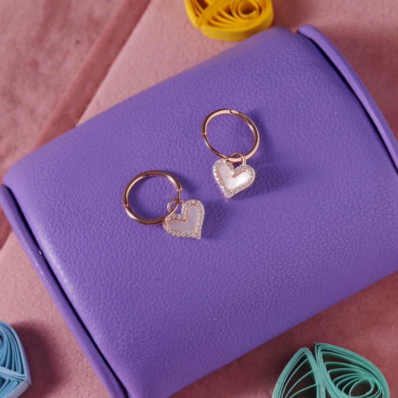 Love Swing Silver Hoop Earrings