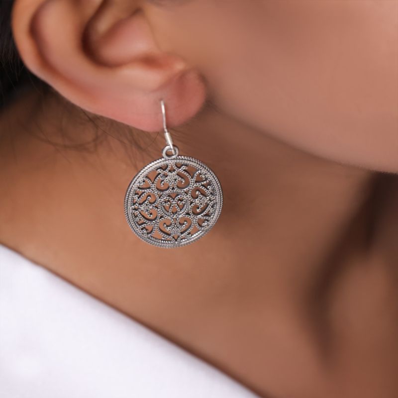 Artsy Fantasy Silver Hook Earrings