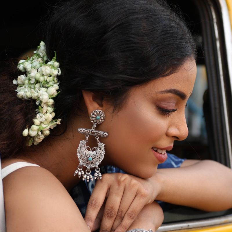 Artistic Butterfly Silver Danglers