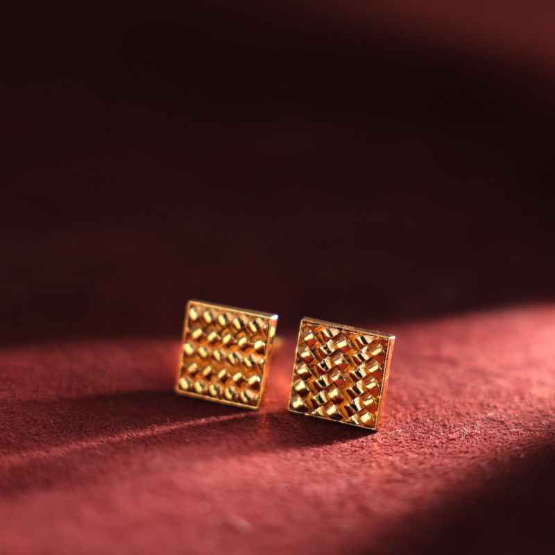 Textured Men Silver Cufflinks