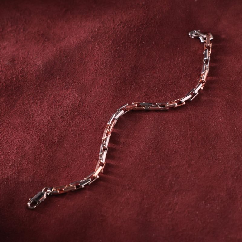 Versatile Linked Men Silver Bracelet