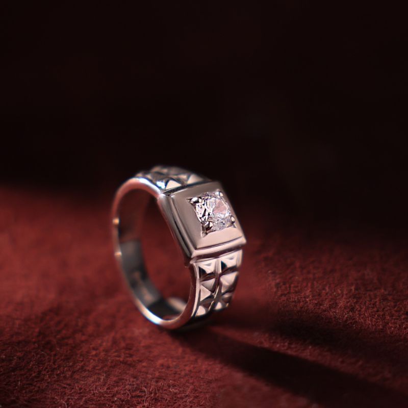 Timeless Textured Men Silver Ring