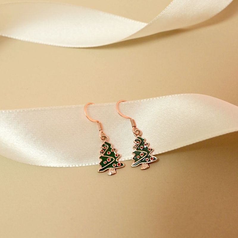 Holiday Tree Silver Earrings