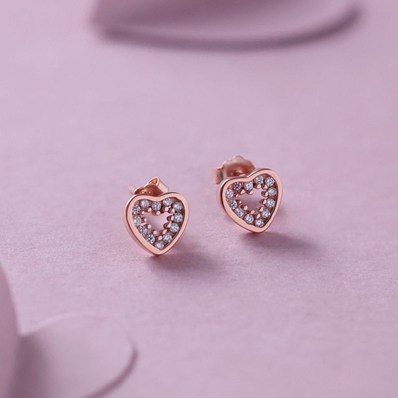 Hearts In Bloom Silver Earrings